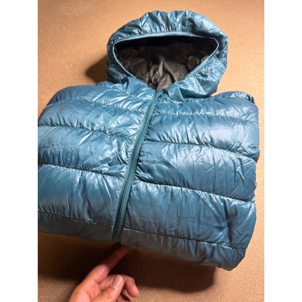 Uniqlo Ultra Light Down Hooded Jacket Mens Medium Teal Blue Puffer 315-072644